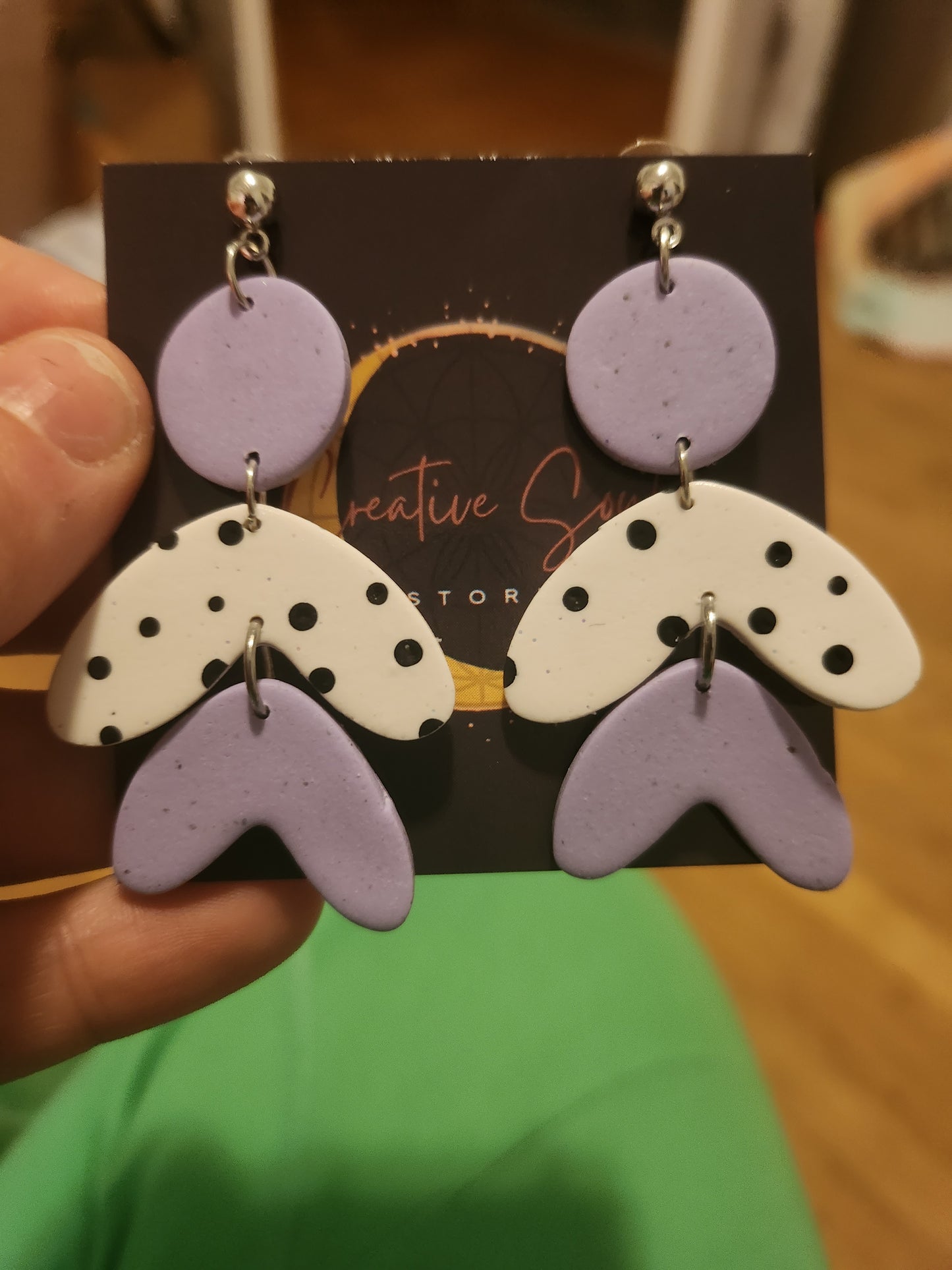 Violet and Polka Dot dangles