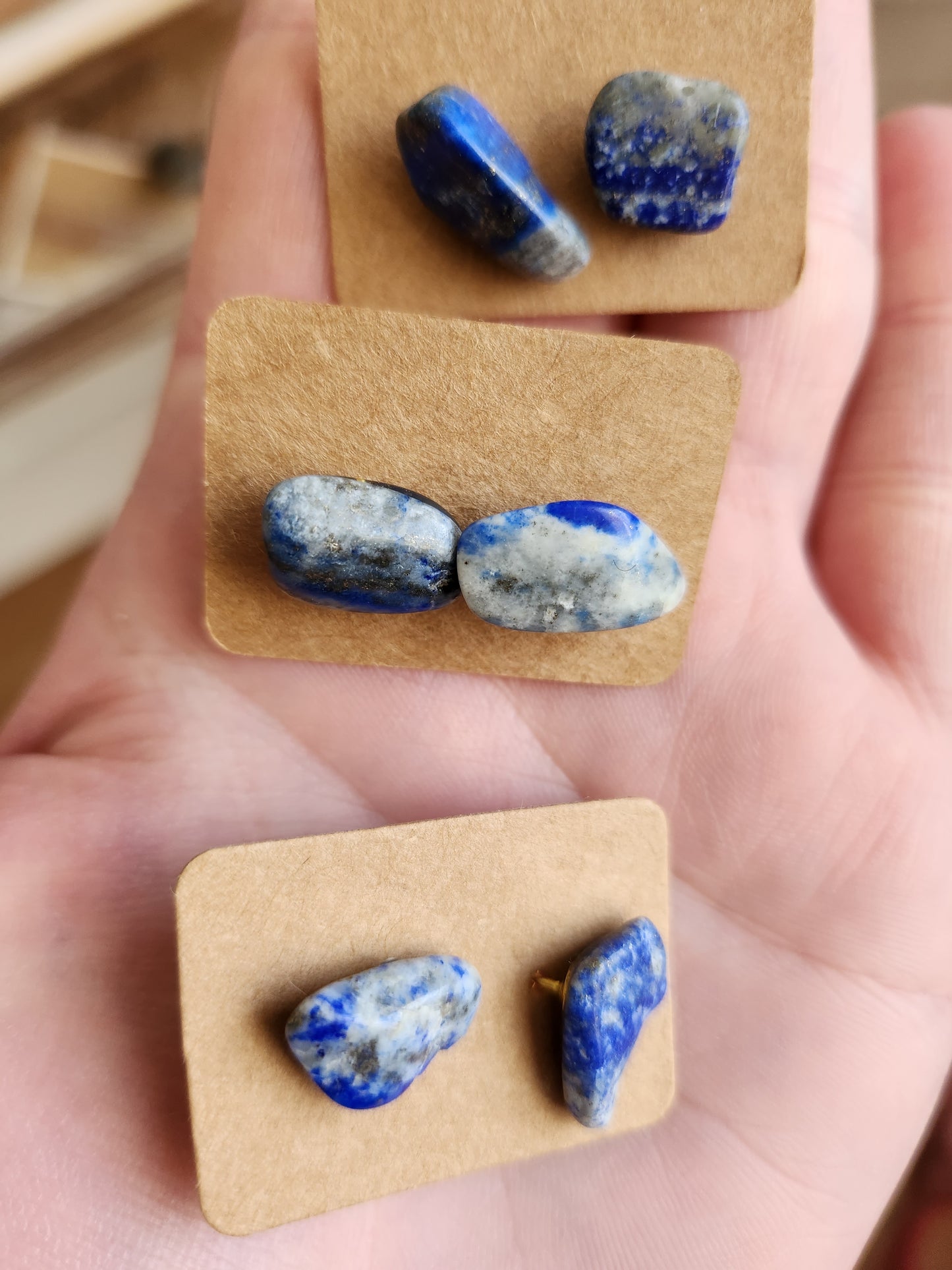 Real Lapis studs