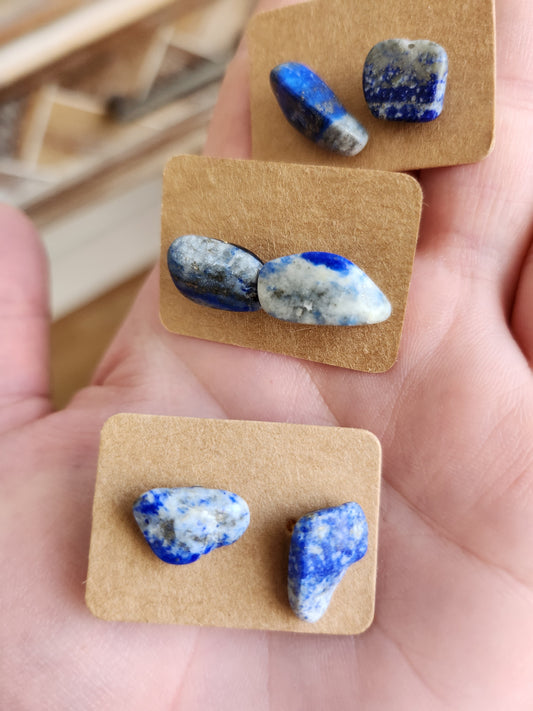 Real Lapis studs