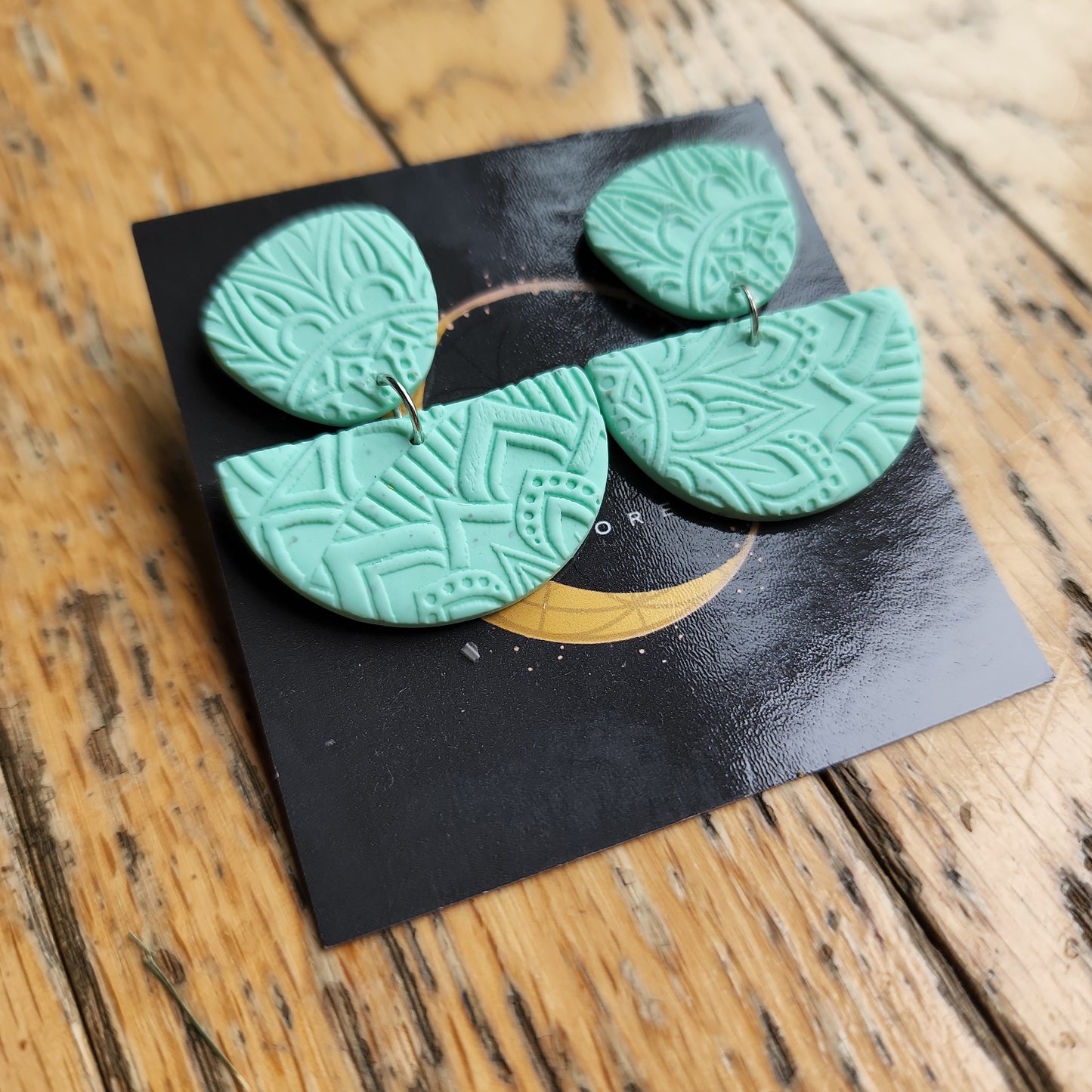 Textured Mandala dangles