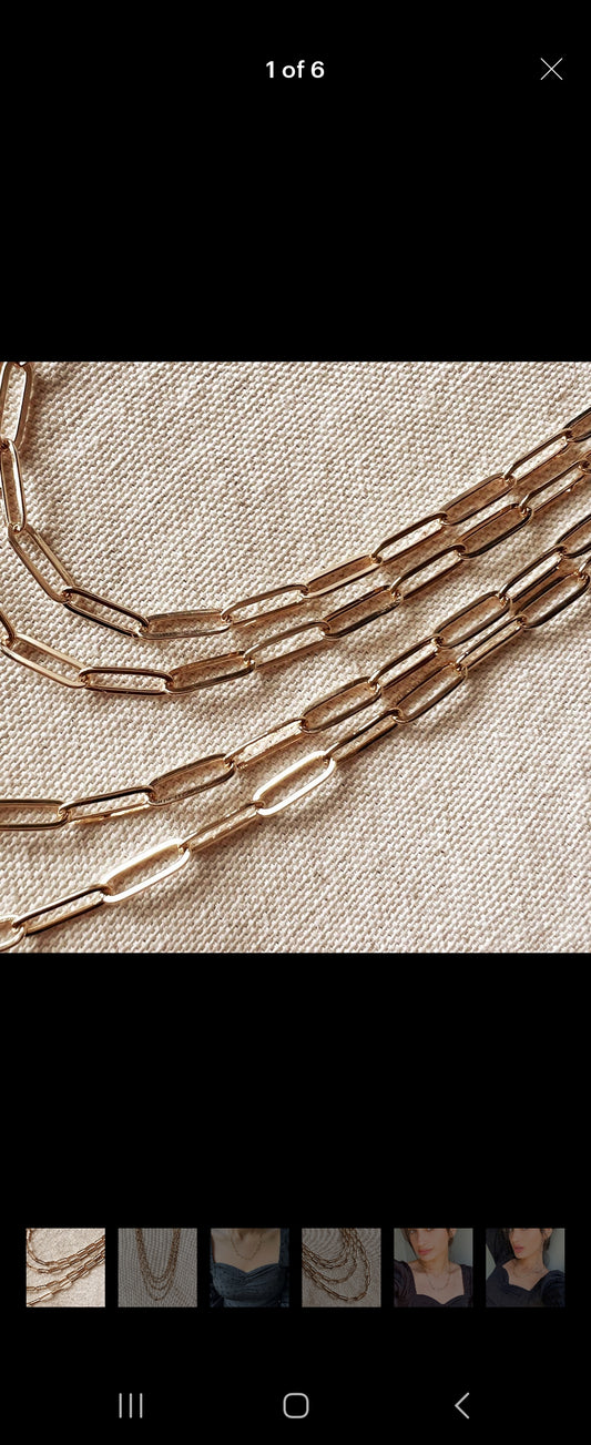 18k gold filled Classic Paperclip chain
