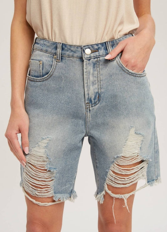 Fitted Distressed Shorts